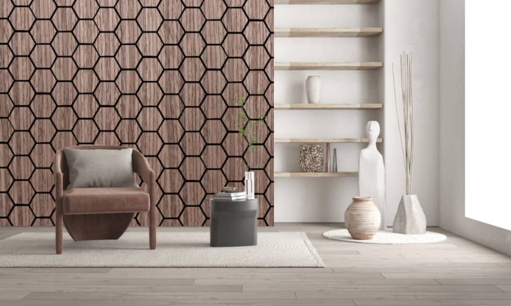 Hexagon akoestische wandpanelen